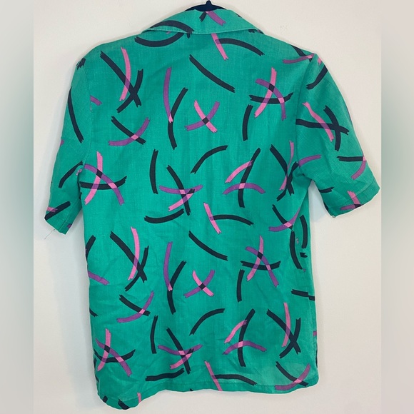 Lady Jane Size 8 Button up abstract pattern pink purple shirt - Picture 2 of 3